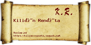 Kilián Renáta névjegykártya